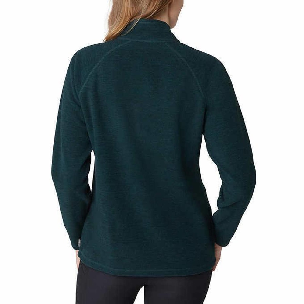 Eddie Bauer Ladies' Quarter Zip Pullover Fleece Ultrasoft 1/4 Zip Green XL - Picture 4 of 10
